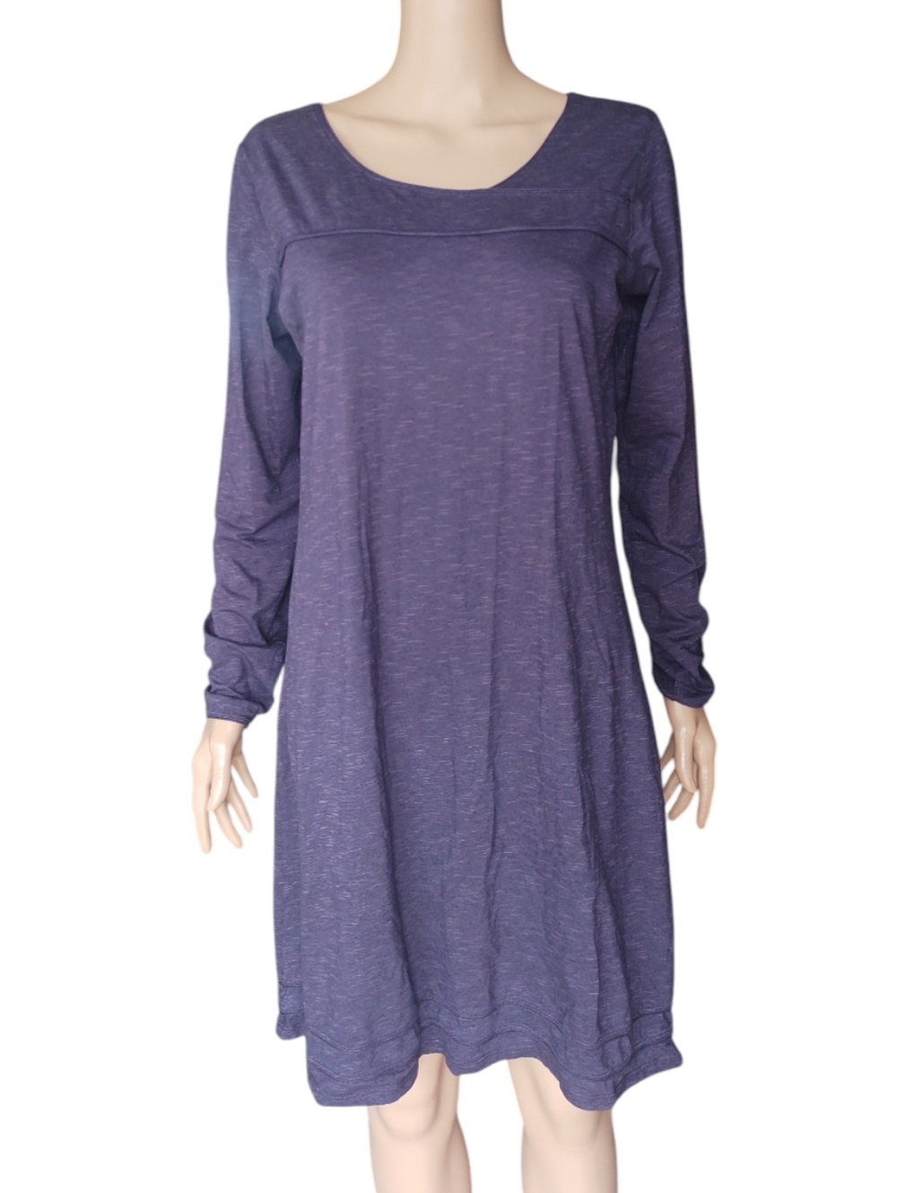 Horny Toad Dress Womens Large L Organic Cotton Blend Long Sleeve Purple Slip On